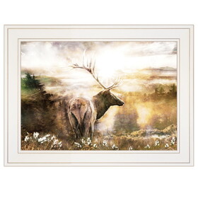 "Heading Home-Elk" by Bluebird Barn, Ready to Hang Framed Print, White Frame B06785514