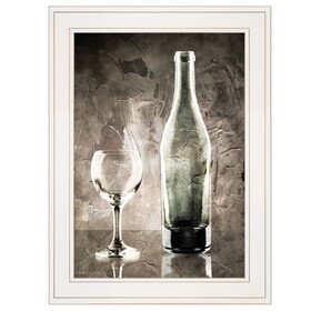 "Moody Gray Wine Glass Still Life" by Bluebird Barn, Ready to Hang Framed Print, White Frame B06785519