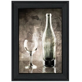 "Moody Gray Wine Glass Still Life" by Bluebird Barn, Ready to Hang Framed Print, Black Frame B06785520