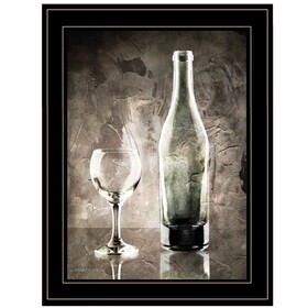 "Moody Gray Wine Glass Still Life" by Bluebird Barn, Ready to Hang Framed Print, Black Frame B06785521