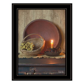 "The Red Basket" by Susie Boyer, Ready to Hang Framed Print, Black Frame B06785556