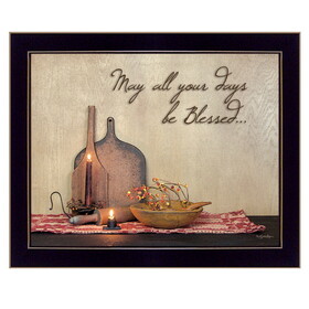 "May all Your Days be Blessed" by Susan Boyer, Printed Wall Art, Ready to Hang Framed Poster, Black Frame B06785561