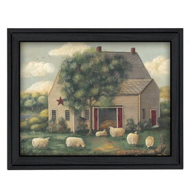 "Wooly Sheep" by Pam Britton, Printed Wall Art, Ready to Hang Framed Poster, Black Frame B06785564