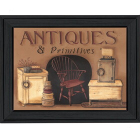 "Antiques and Primitives" by Pam Britton, Printed Wall Art, Ready to Hang Framed Poster, Black Frame B06785565