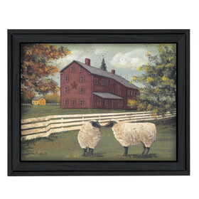 "Hancock Sheep" by Pam Britton, Printed Wall Art, Ready to Hang Framed Poster, Black Frame B06785567