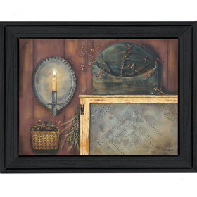 Tin Sconce by Pam Britton, Printed Wall Art, Ready to Hang Framed Poster, Black Frame B06785574