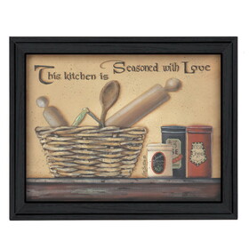 "Seasoned with Love" by Pam Britton, Printed Wall Art, Ready to Hang Framed Poster, Black Frame B06785580