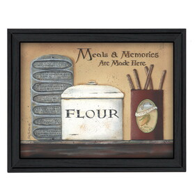 "Meals and Memories" by Pam Britton, Printed Wall Art, Ready to Hang Framed Poster, Black Frame B06785581