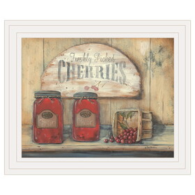 "CHERRY JAM" by Pam Britton, Ready to Hang Framed print, White Frame B06785582