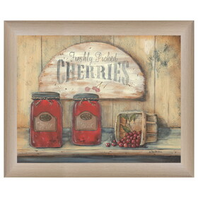 "CHERRY JAM" by Pam Britton, Ready to Hang Framed print, Taupe Frame B06785583