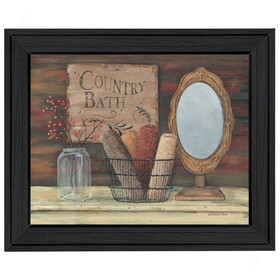"Country Bath" by Pam Britton, Printed Wall Art, Ready to Hang Framed Poster, Black Frame B06785591