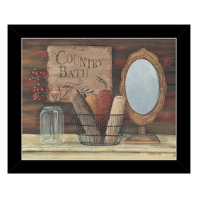 "Country Bath" by Pam Britton, Ready to Hang Framed Print, Black Frame B06785594