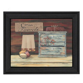 "Clean Towels" by Pam Britton, Printed Wall Art, Ready to Hang Framed Poster, Black Frame B06785595