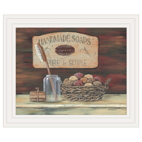 "HANDMADE SOAPS"-by Pam Britton, Ready to Hang Framed print, White Frame B06785601