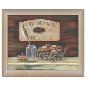 "HANDMADE SOAPS"-by Pam Britton, Ready to Hang Framed print, Taupe Frame B06785603