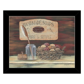 "HANDMADE SOAPS"-by Pam Britton, Ready to Hang Framed Print, Black Frame B06785605