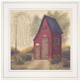 "Folk Art Outhouse II" by Pam Britton, Ready to Hang Framed Print, White Frame B06785614
