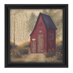 "Folk Art Outhouse" by Pam Britton, Printed Wall Art, Ready to Hang Framed Poster, Black Frame B06785615