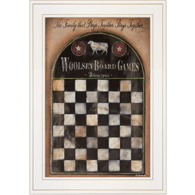 "Woolsey Board Game" by Pam Britton, Ready to Hang Framed Print, White Frame B06785620
