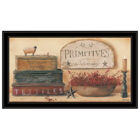 "Primitives & Vintage" by Pam Britton, Ready to Hang Framed Print, Black Frame B06785628