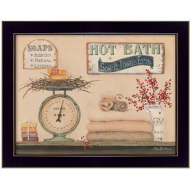 "Hot Bath" by Pam Britton, Printed Wall Art, Ready to Hang Framed Poster, Black Frame B06785631