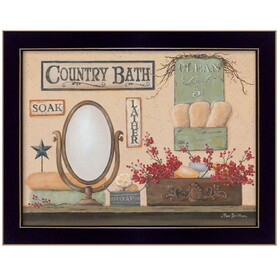 "Country Bath" by Pam Britton, Printed Wall Art, Ready to Hang Framed Poster, Black Frame B06785632