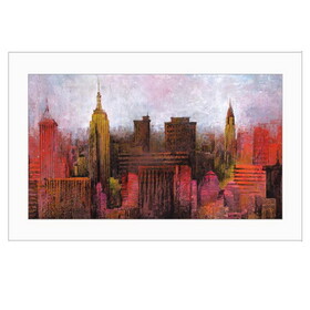 "NYC Skyline" by Cloverfield & Co, Ready to Hang Framed Print, White Frame B06785660