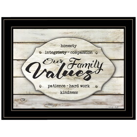 "Our Family Values" by Cindy Jacobs, Ready to Hang Framed Print, Black Frame B06785673