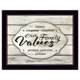 "Our Family Values" by Cindy Jacobs, Ready to Hang Framed Print, Black Frame B06785674