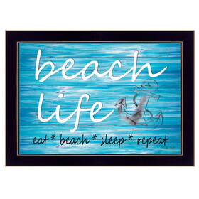 "Beach Life" by Cindy Jacobs, Printed Wall Art, Ready to Hang Framed Poster, Black Frame B06785699
