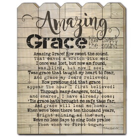 "Amazing Grace" by Cindy Jacobs, Printed Wall Art on a Wood Picket Fence B06785713
