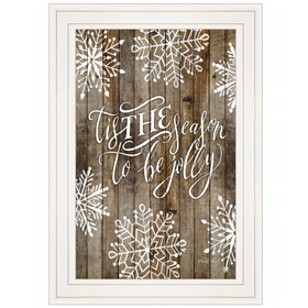 "Tis the season Snowflakes" by Cindy Jacobs, Ready to Hang Framed Print, White Frame B06785723