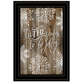 "Tis the season Snowflakes" by Cindy Jacobs, Ready to Hang Framed Print, Black Frame B06785724