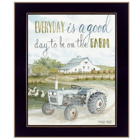 "CIN926-712 Good Day, Antique Ford Tractor" by Cindy Jacobs, Ready to Hang Framed Print, Black Frame B06785733