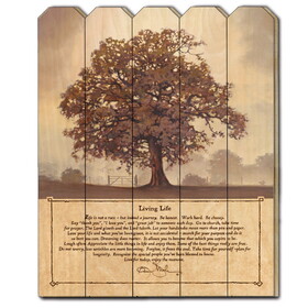 "Living Life" by Bonnie Mohr, Printed Wall Art on a Wood Picket Fence B06785742