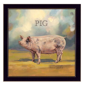 "Piper the Pig" by Bonnie Mohr, Ready to Hang Framed Print, Black Frame B06785760