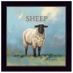 "Sherlock the Sheep" by Bonnie Mohr, Ready to Hang Framed Print, Black Frame B06785764