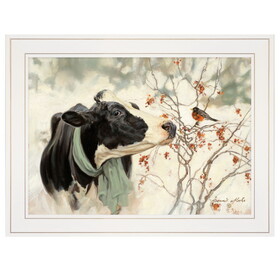 "The Winter Robin" by Bonnie Mohr, Ready to Hang Framed Print, White Frame B06785768