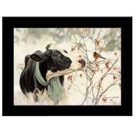 "The Winter Robin" by Bonnie Mohr, Ready to Hang Framed Print, Black Frame B06785769