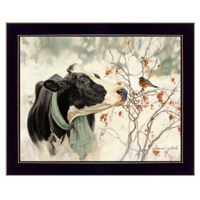 "The Winter Robin" by Bonnie Mohr, Ready to Hang Framed Print, Black Frame B06785770