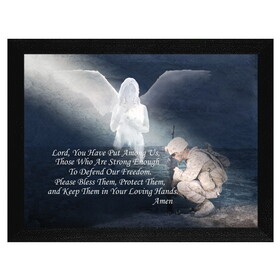 "Protect our Soldiers" by Trendy Decor4U, Printed Wall Art, Ready to Hang Framed Poster, Black Frame B06785774