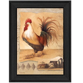 "Rooster Montage I" by Dee Dee, Printed Wall Art, Ready to Hang Framed Poster, Black Frame B06785779