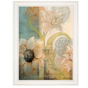 "Meandering Flowers I" by Dee Dee, Ready to Hang Framed Print, White Frame B06785783