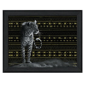 "Patterned Leopard" by Dee Dee, Printed Wall Art, Ready to Hang Framed Poster, Black Frame B06785791