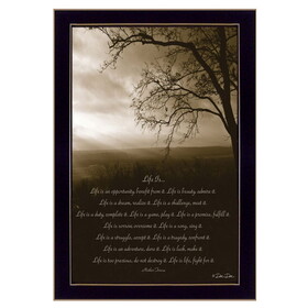 "Life is" by Dee Dee, Printed Wall Art, Ready to Hang Framed Poster, Black Frame B06785794