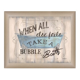 "Take a Bubble Bath" by Debbie DeWitt, Printed Wall Art, Ready to Hang Framed Poster, Beige Frame B06785801