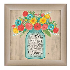 "What I Love Most" by Deb Strain, Printed Wall Art, Ready to Hang Framed Poster, Beige Frame B06785816