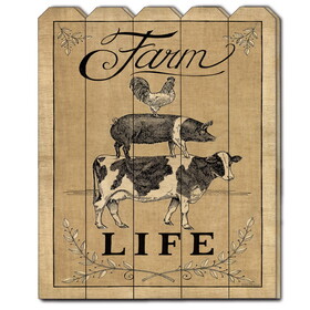 "Farm Life" by Deb Strain, Printed Wall Art on a Wood Picket Fence B06785822