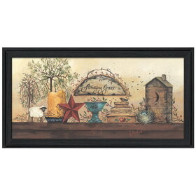 "Amazing Grace Shelf" by Gail Eads, Printed Wall Art, Ready to Hang Framed Poster, Black Frame B06785852