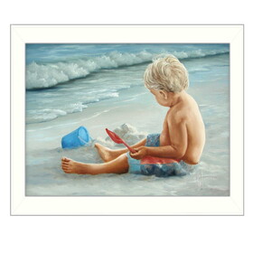 "in the Sand" by Georgia Janisse, Printed Wall Art, Ready to Hang Framed Poster, White Frame B06785862